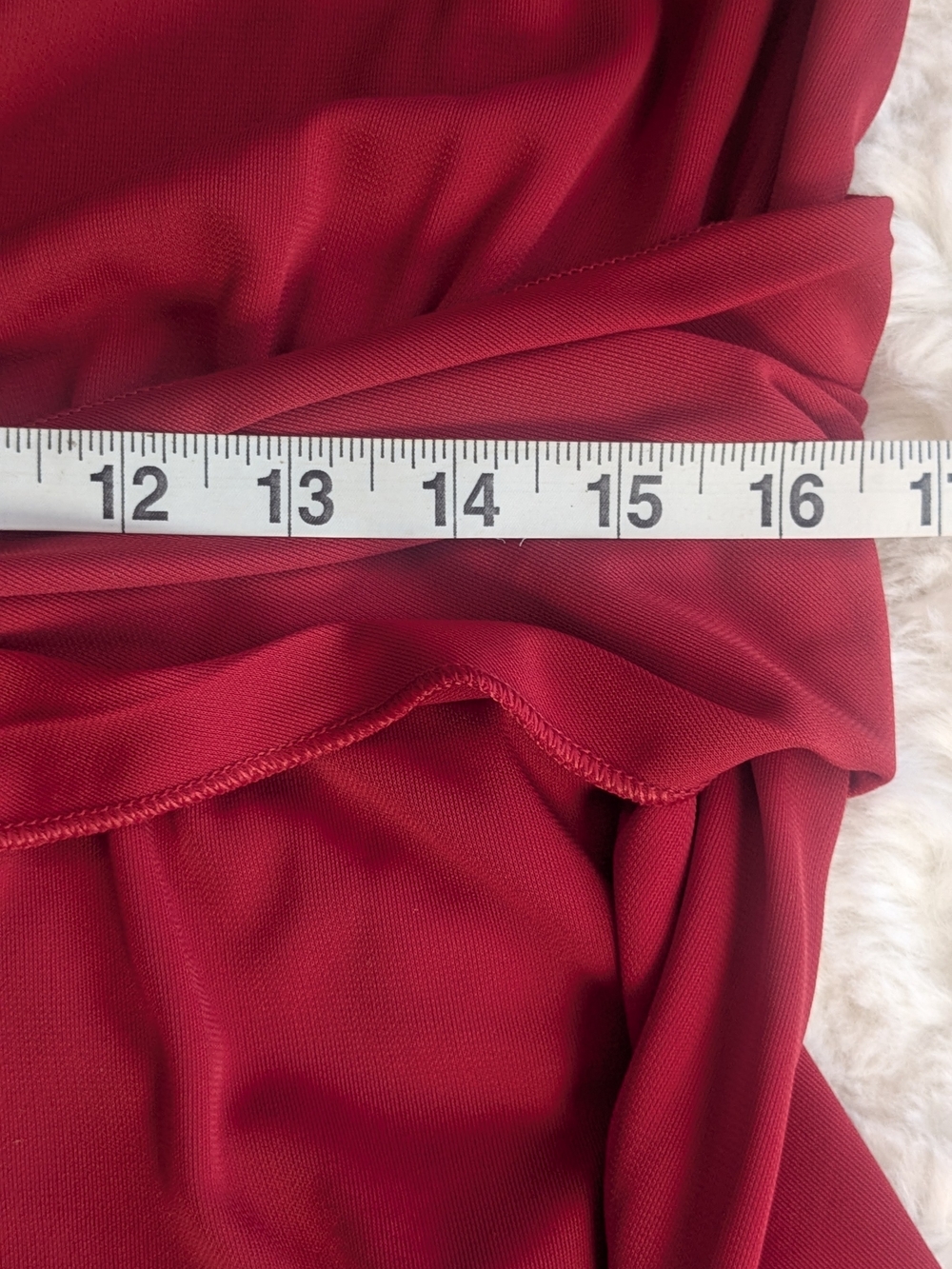 Lauren Ralph Lauren Red Ruched Draped Midi Dress Size 16 3/4 Sleeve - Picture 9 of 13